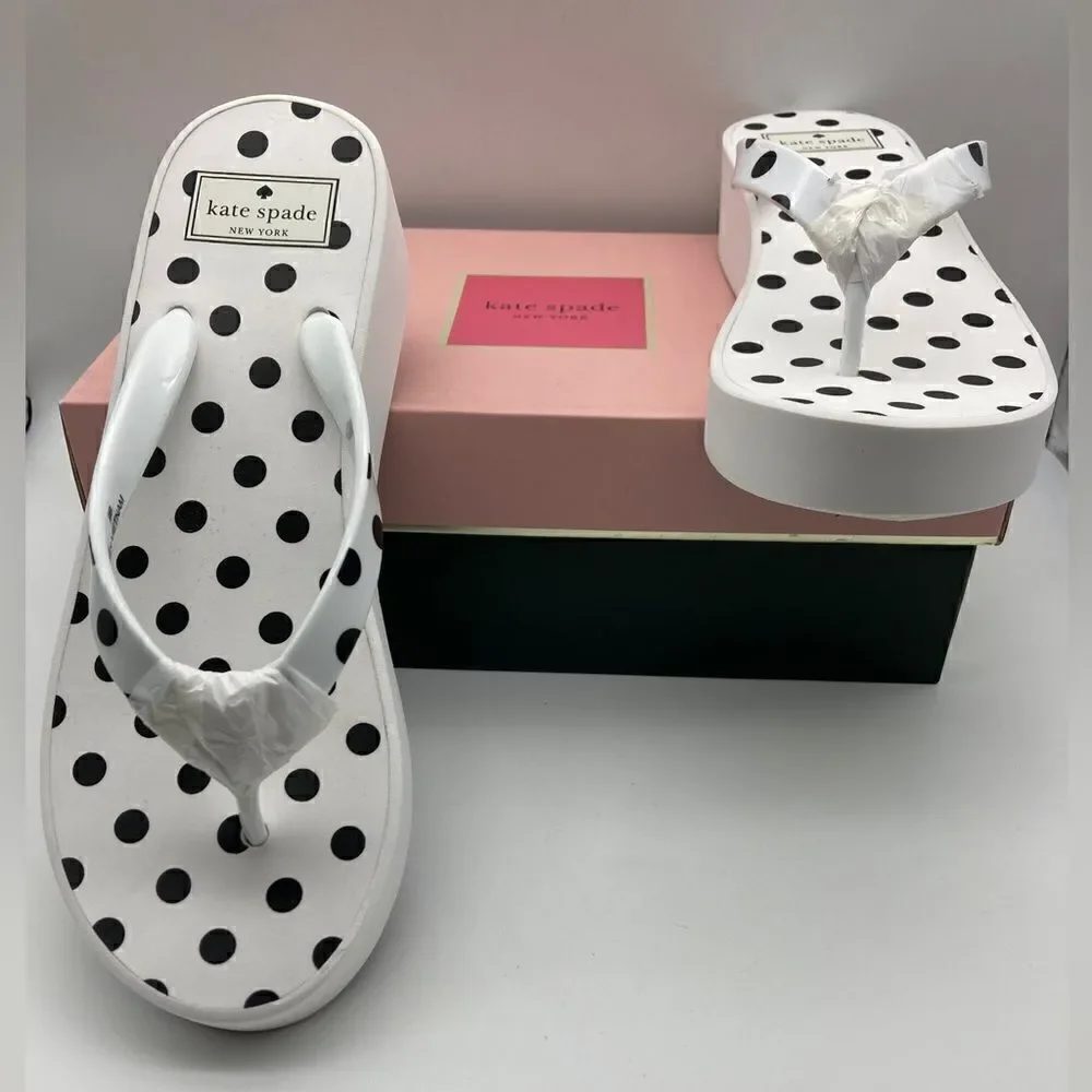 NWT Kate Spade Elena Platform Polka Dot Sandals Size 9B